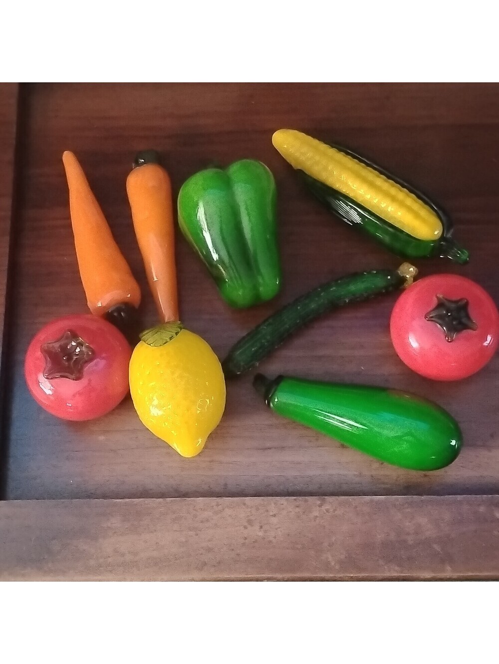Vintage Murano Style Art Glass Hand Blown Life Sized Fruit and Vegetables Lot